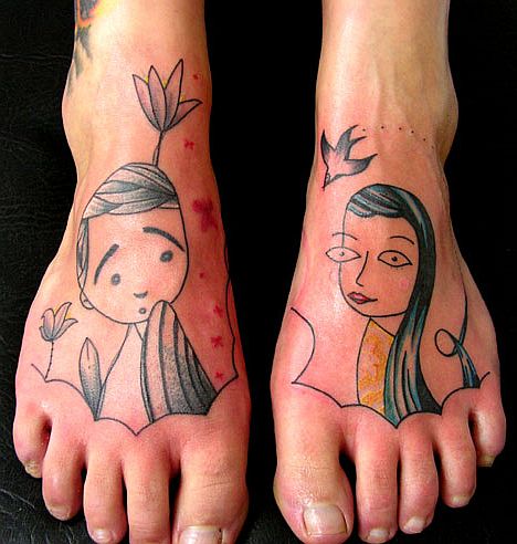 Very cute Foot Tattoo by Lionel